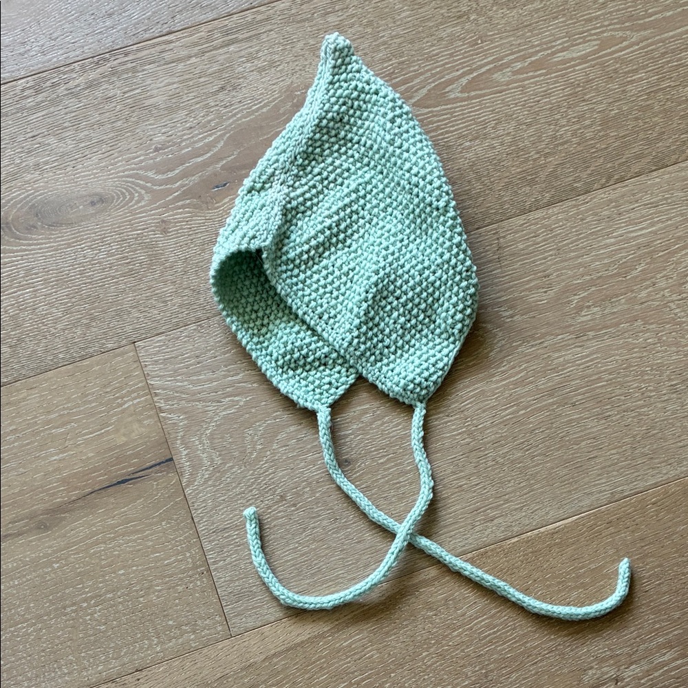 Charming Mint Green Kids Hand Knitted Hat